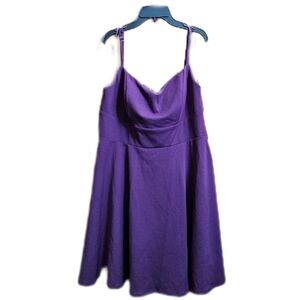 CITY STUDIO Womens Plus Size 16W Floral Purple A Line Skater Dress New With Tags